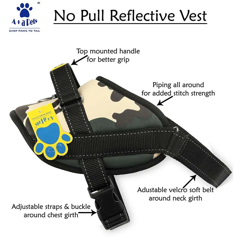 A a Pets' No Pull Reflective Vest Harness for Dogs - Blue
