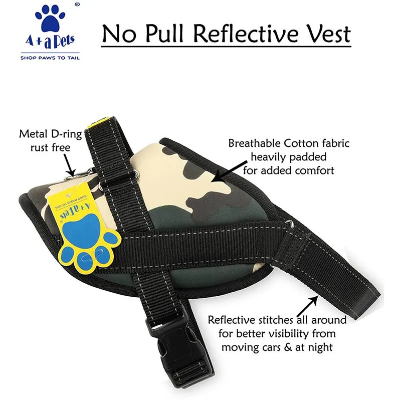 A a Pets' No Pull Reflective Vest Harness for Dogs - Blue