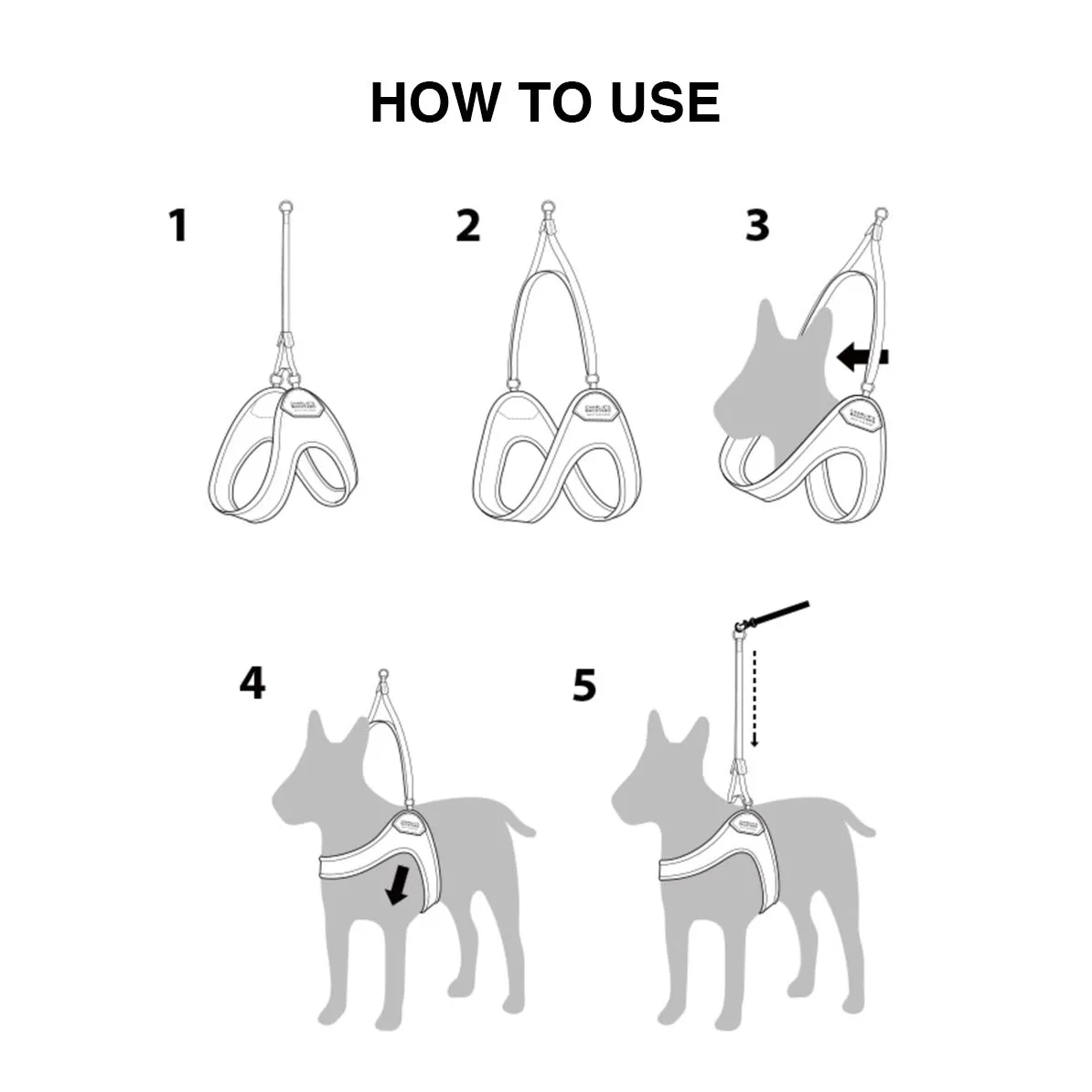 Adjustable Easy Harness Brown