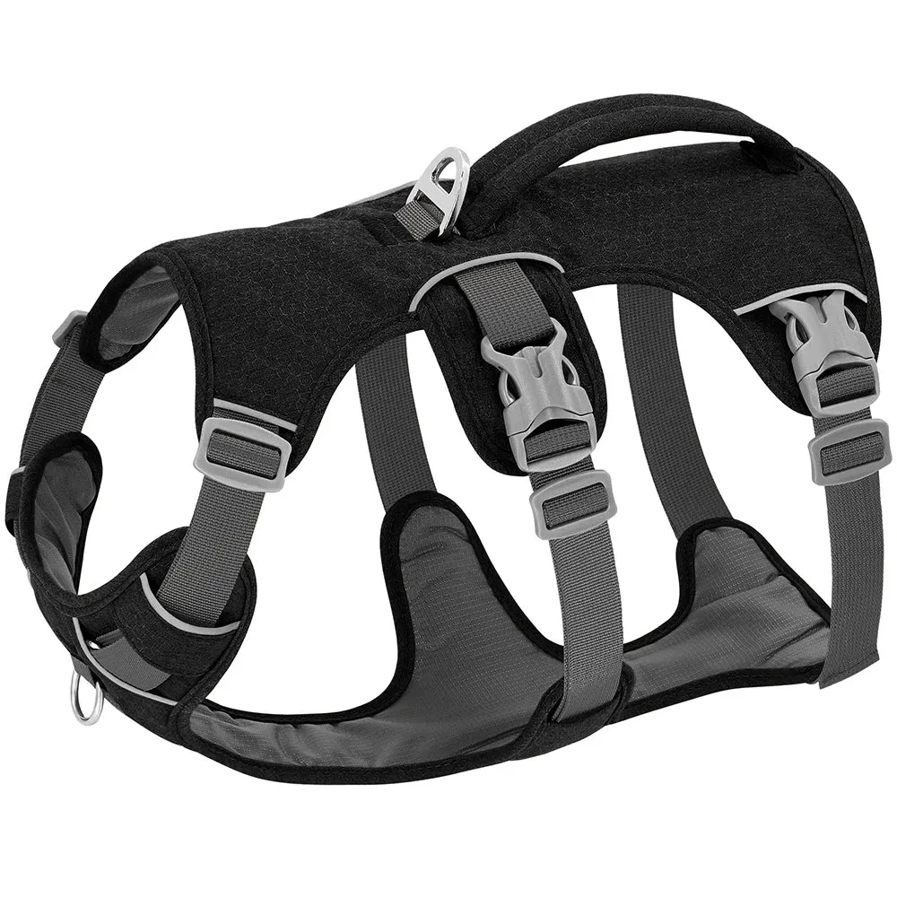 Adjustable Reflective Nylon Dog Harness with Handle for Various Dog Sizes