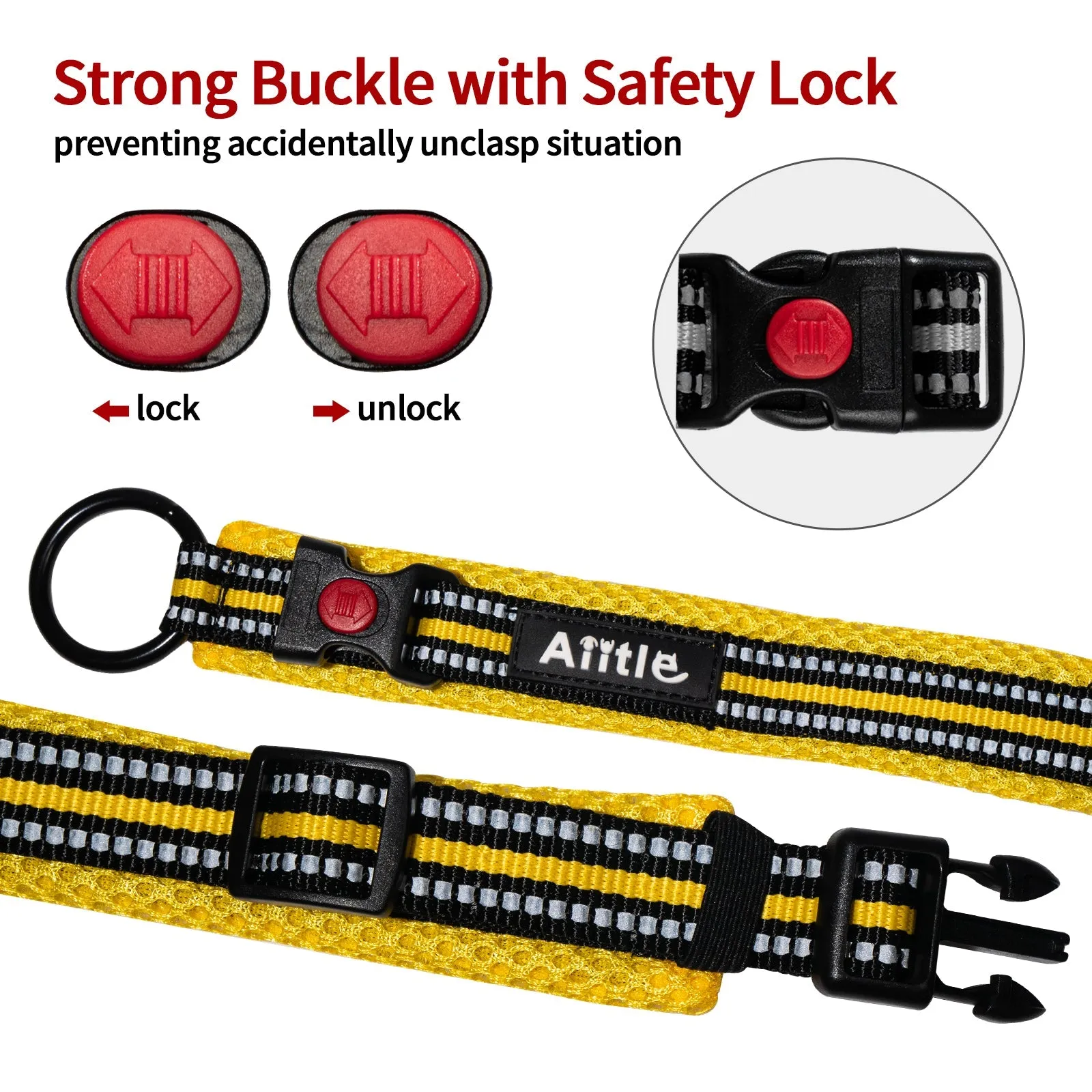 Aiitle Adjustable Reflective Dog Collar