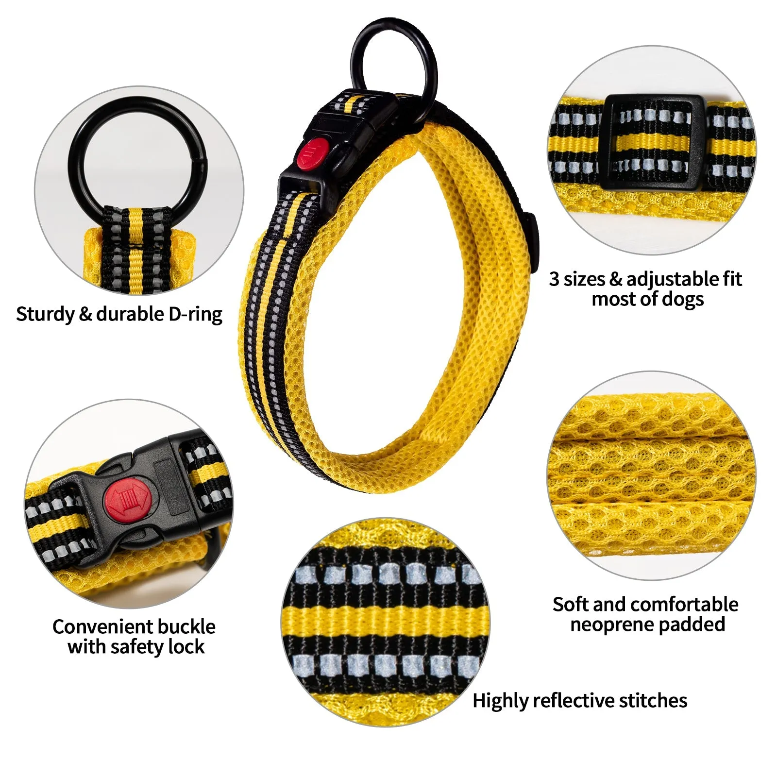 Aiitle Adjustable Reflective Dog Collar