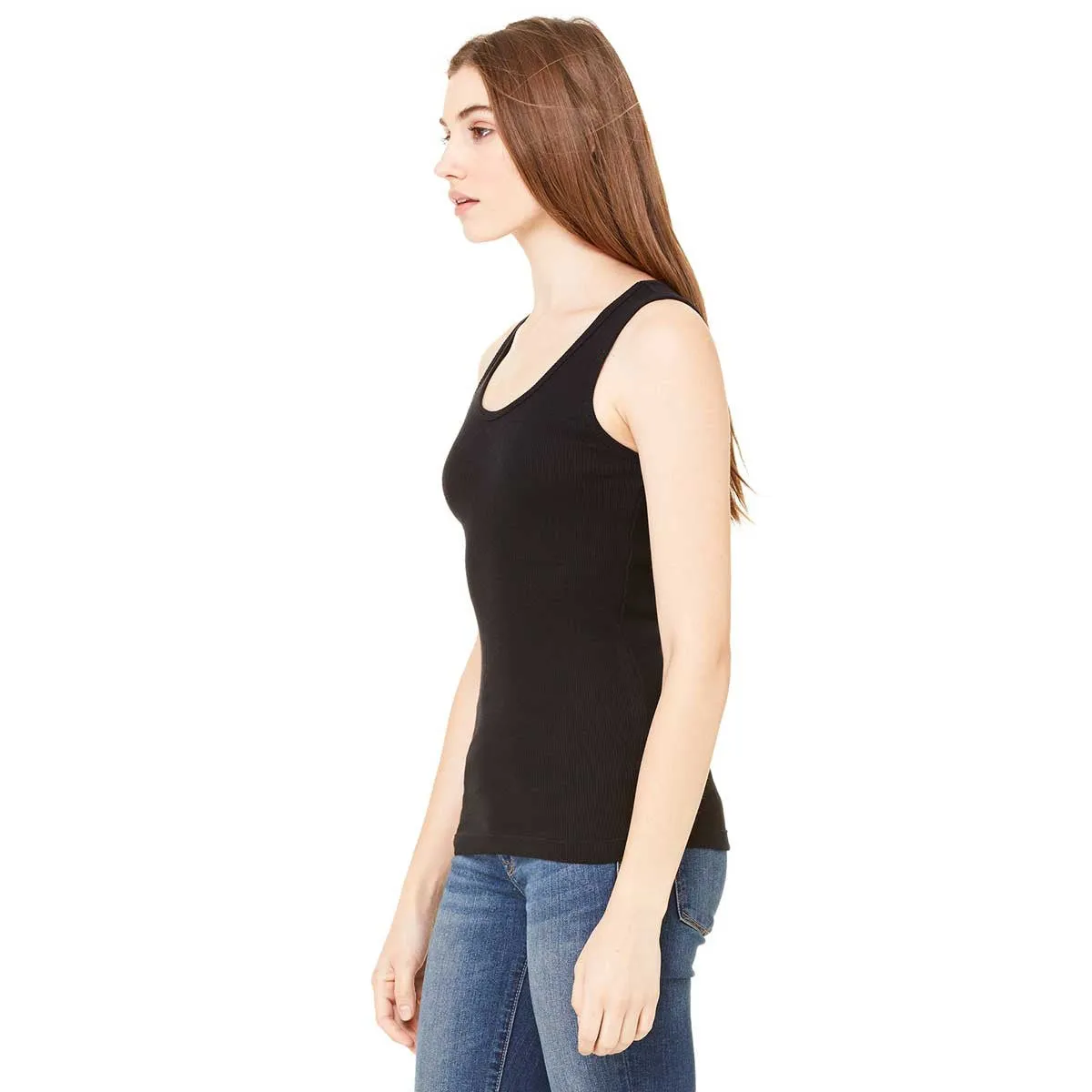 Bella   Canvas Women's Black 2x1 Rib Tank