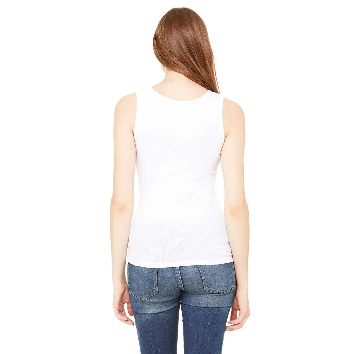 Bella   Canvas Women's White 2x1 Rib Tank
