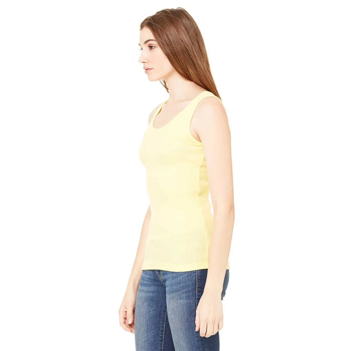 Bella   Canvas Women's Yellow 2x1 Rib Tank