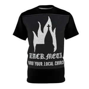 BLACK METAL Burn Your Local Church Unisex Tee