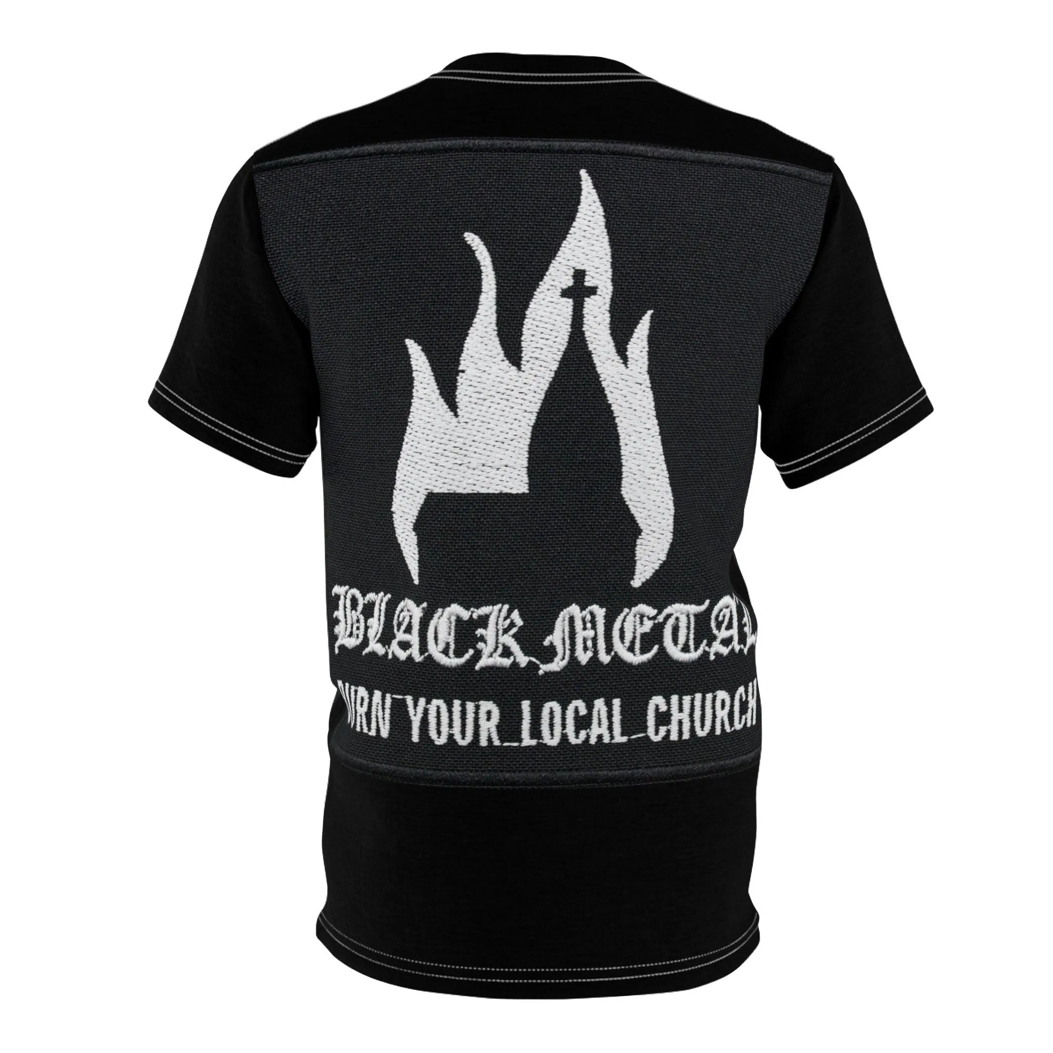 BLACK METAL Burn Your Local Church Unisex Tee