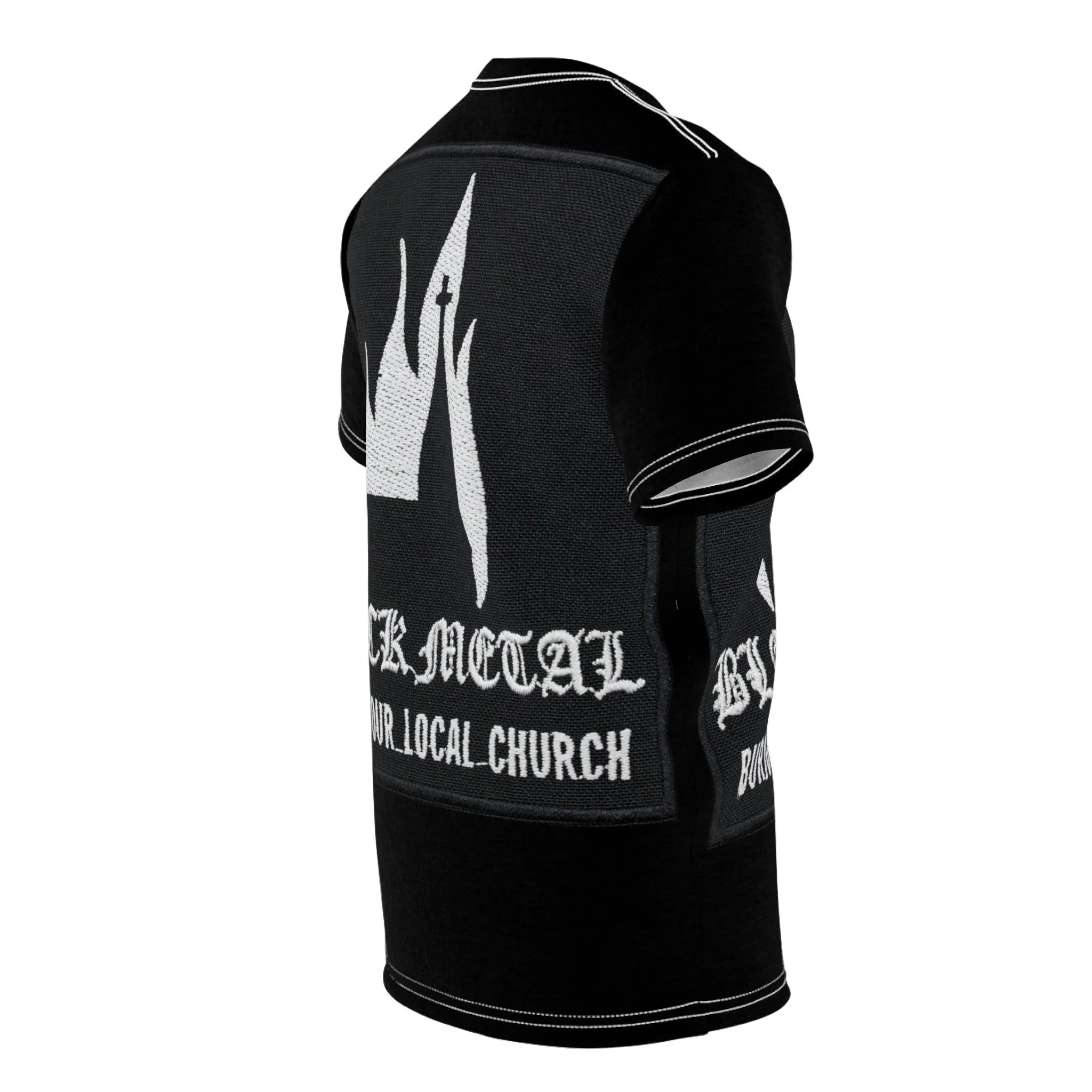 BLACK METAL Burn Your Local Church Unisex Tee