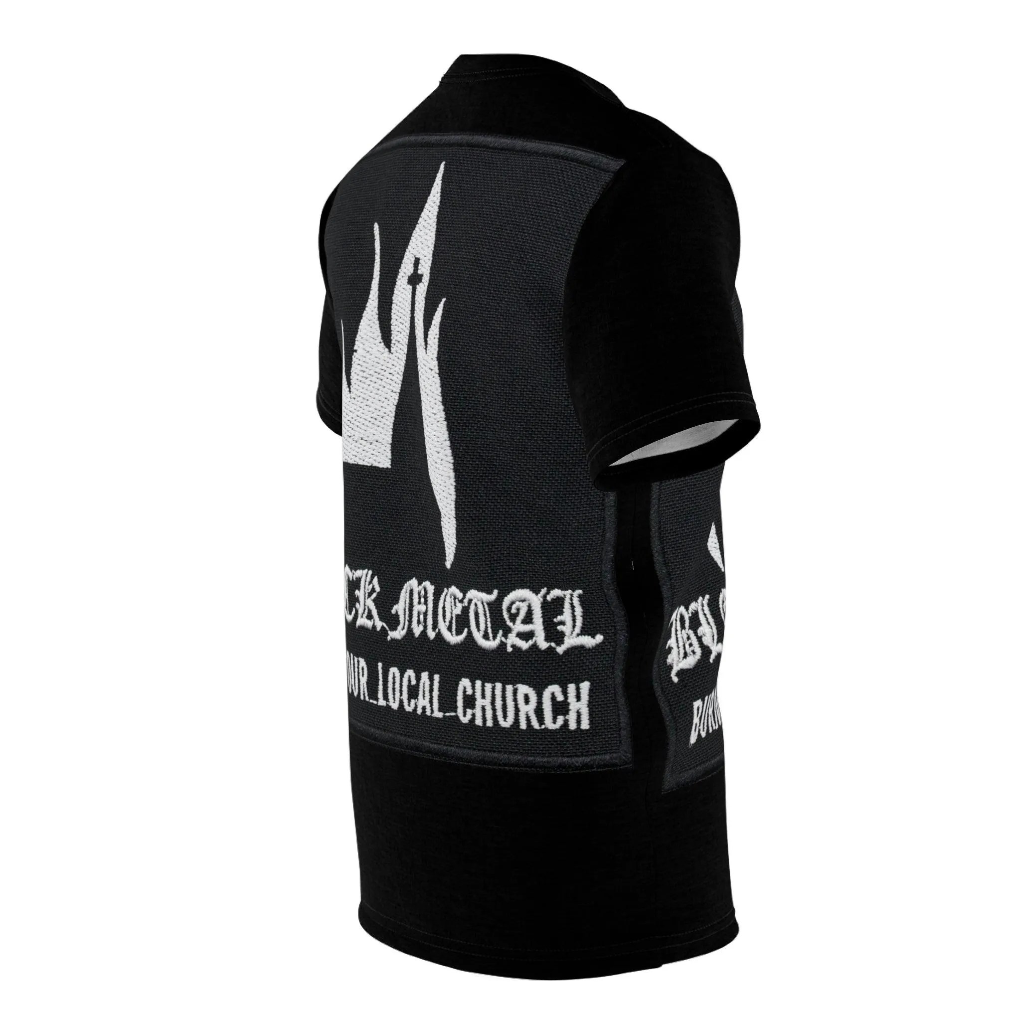 BLACK METAL Burn Your Local Church Unisex Tee