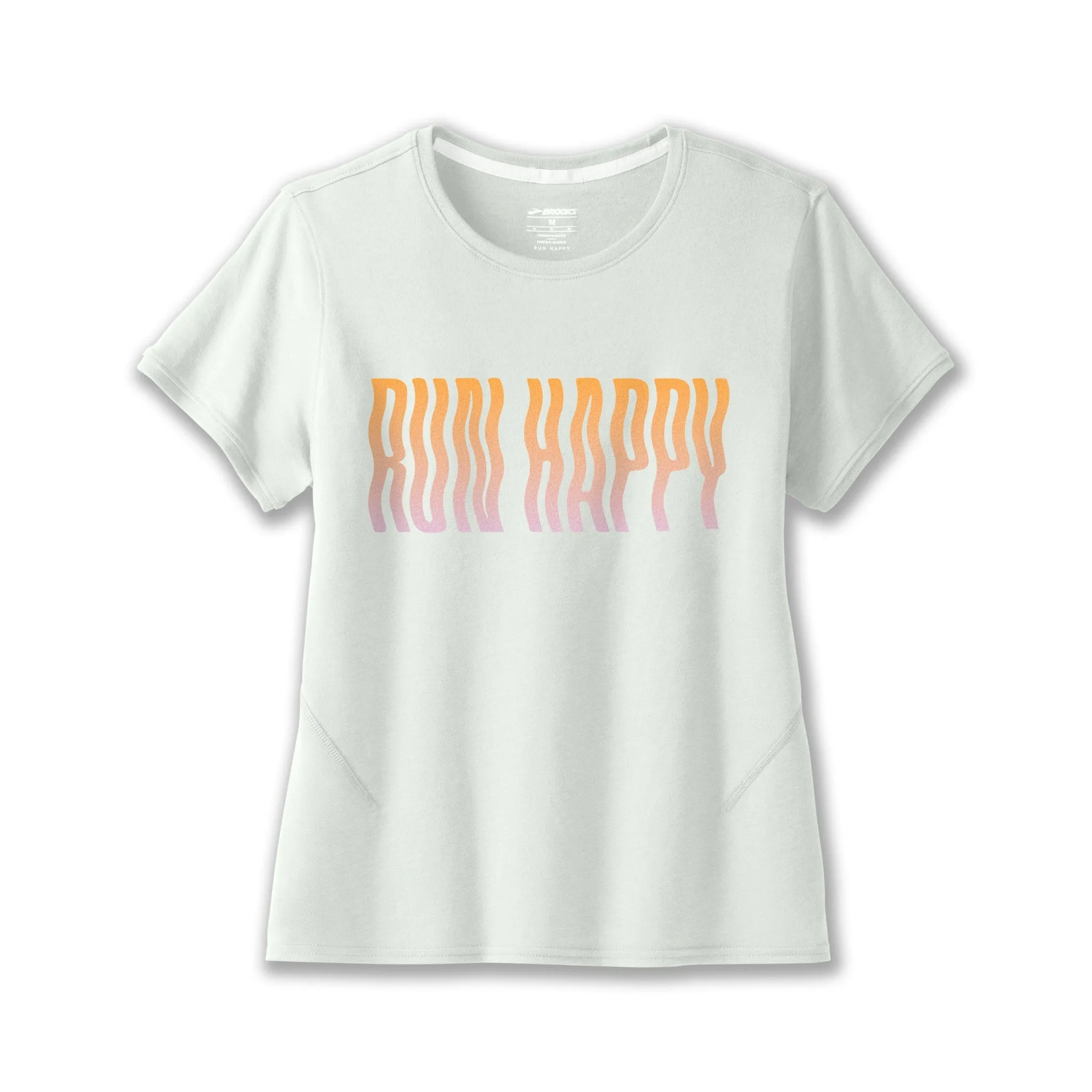 Brooks | Distance Short Sleeve 2.0 | Women's | Heather Cool Mint/Run Happy