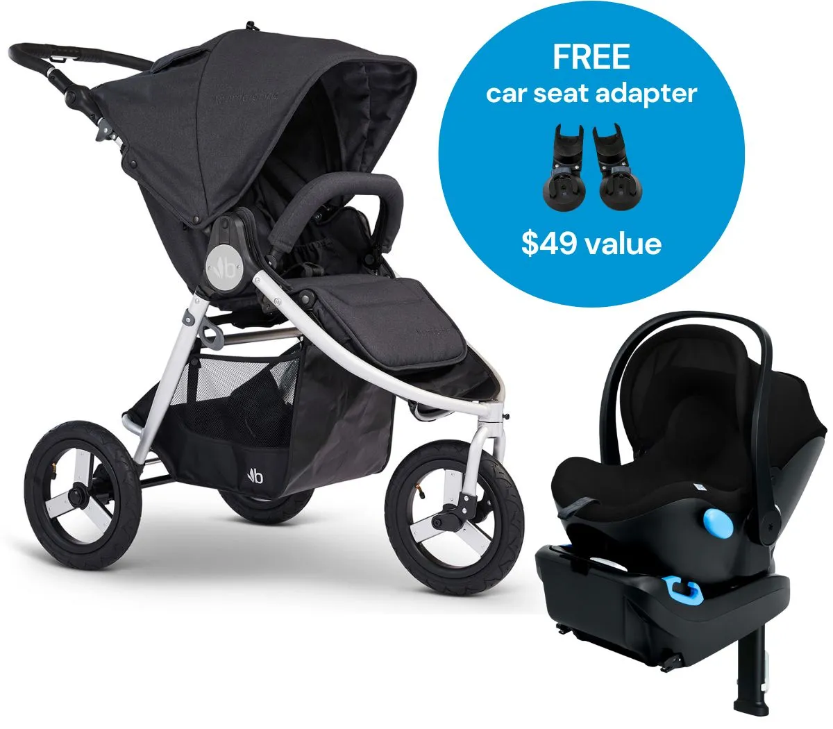 Bumbleride Indie   Clek Liing Travel System - Dusk / Pitch Black