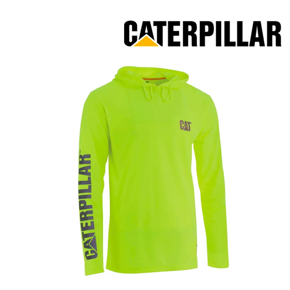 CATERPILLAR Men's Hi-Vis UPF Hooded Long Sleeve T-Shirt 1510568