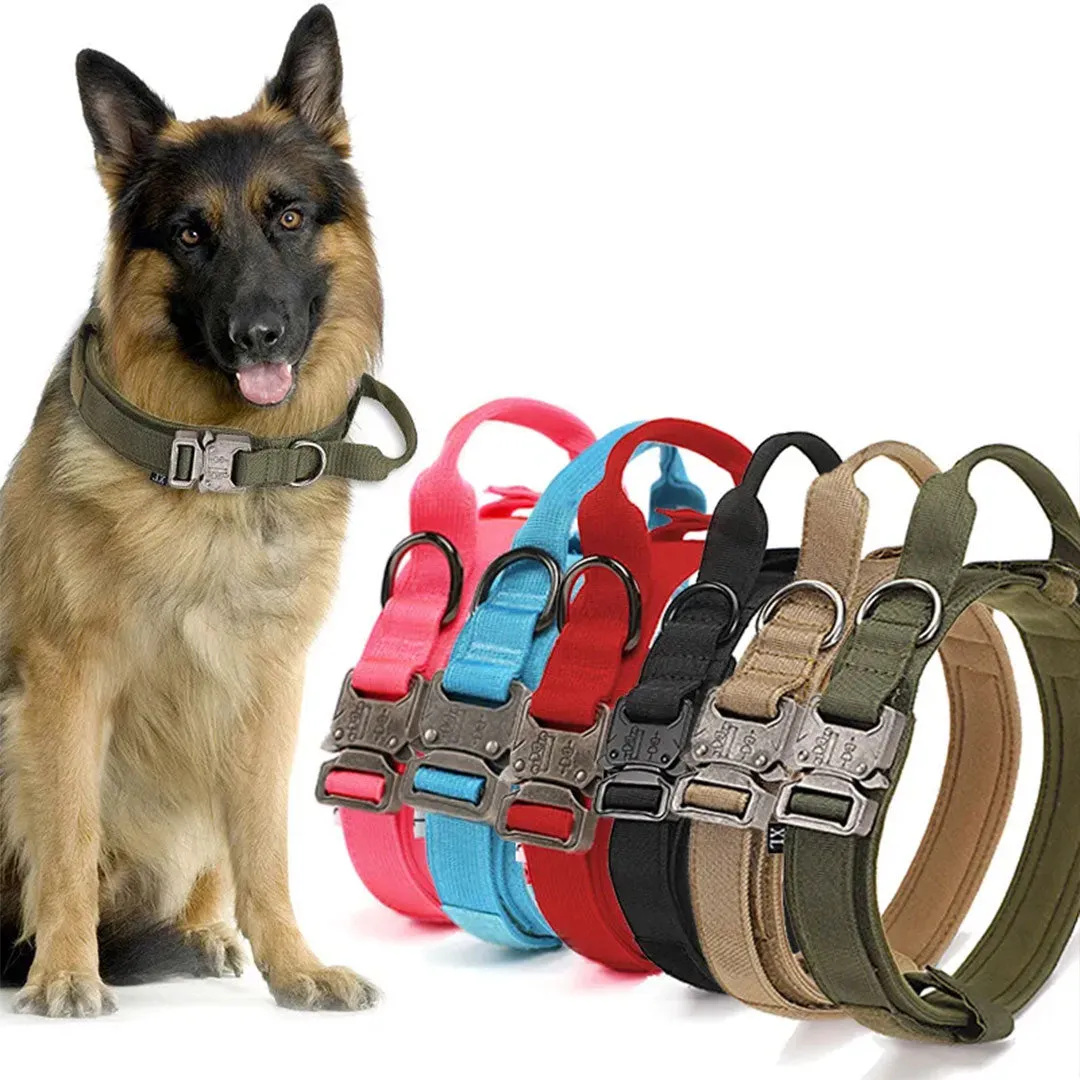 Control Tactical Dog Collar - Heavy-Duty, Adjustable, and Featuring a Handle for Dogs