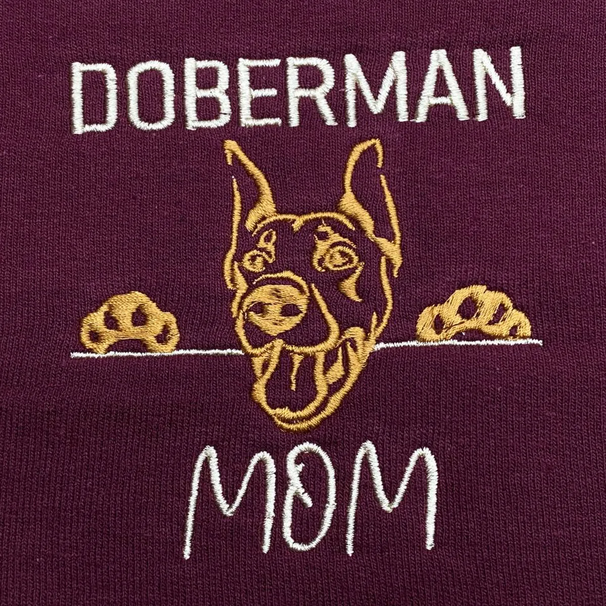 Custom Doberman Dog Mom Embroidered Polo Shirt, Personalized Polo Shirt with Dog Name, Unique Gifts For Doberman Lovers