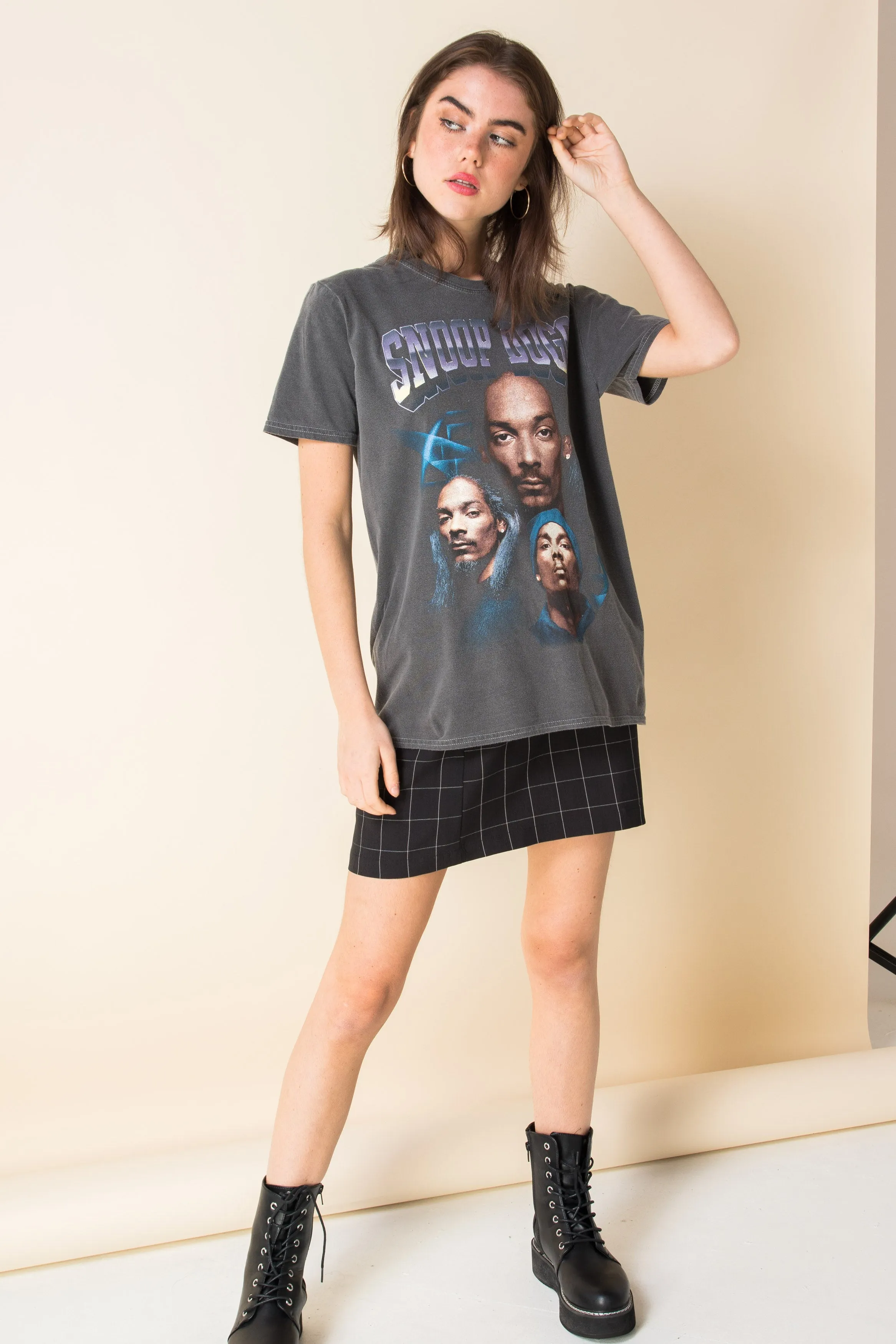 Daisy Street Relaxed T-Shirt with Snoop Dogg Print