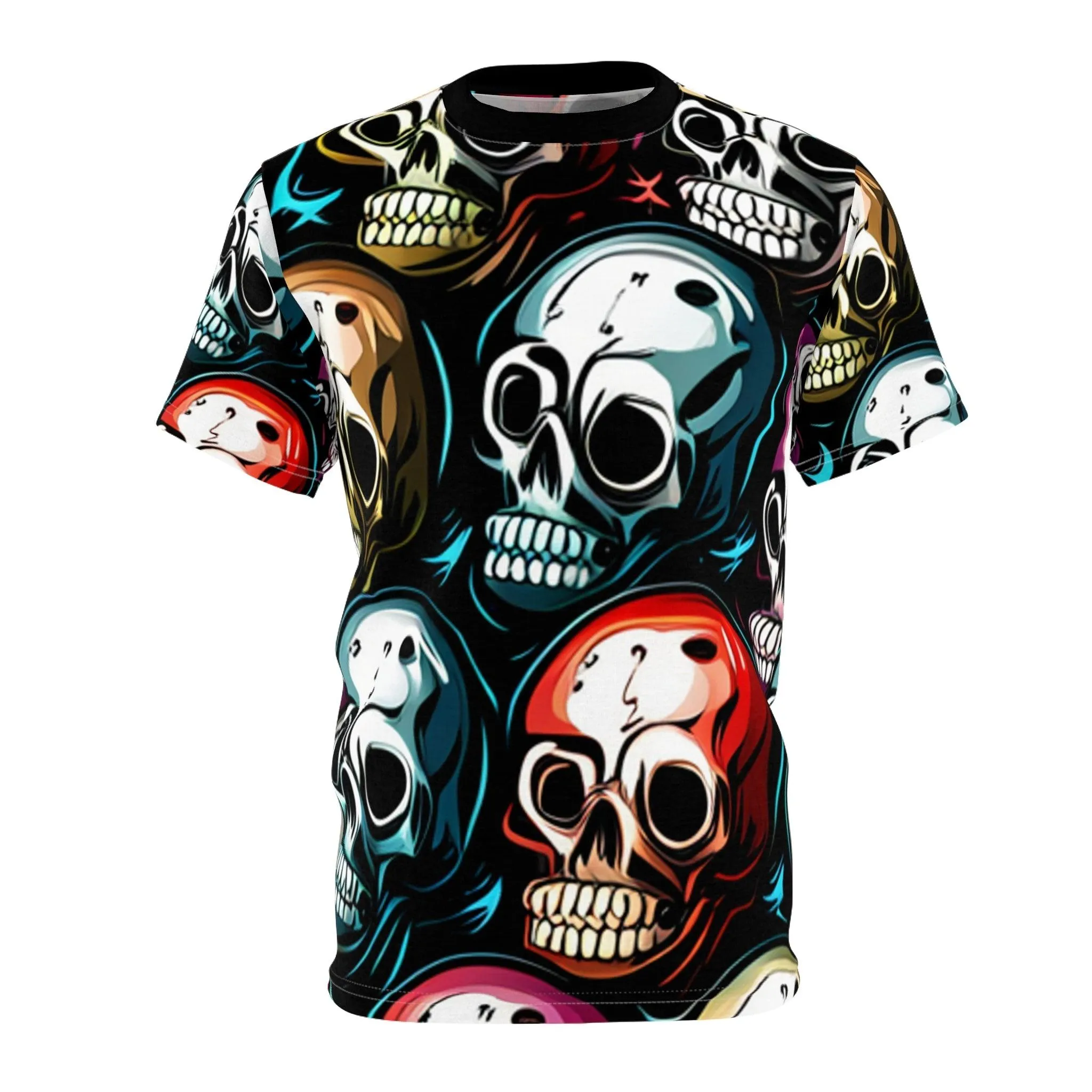 Death Metal Skulls Unisex Cut & Sew Tee (AOP)