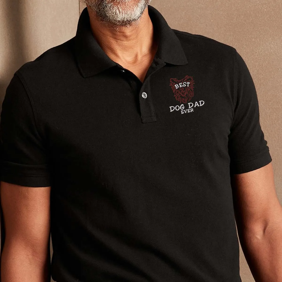 Embroidered Best Border Collie Dog Dad Ever Polo Shirt