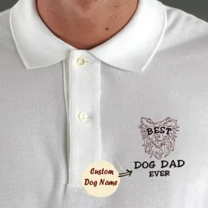 Embroidered Best Border Collie Dog Dad Ever Polo Shirt
