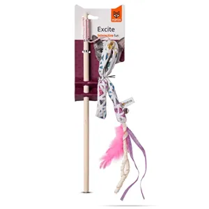 Fofos Blocky Meow Feather Wand Toy for Cats
