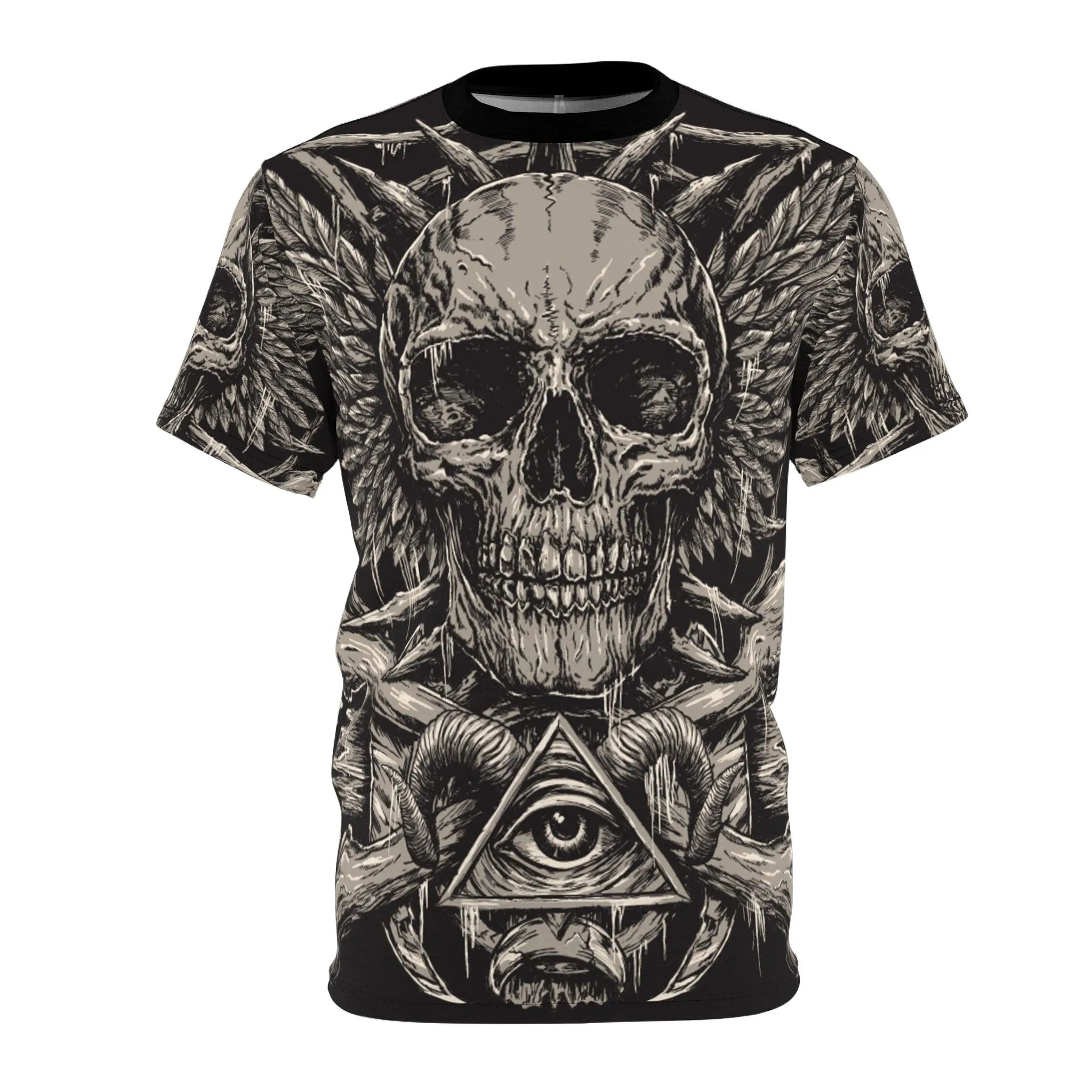 Gothic Skull Unisex Cut & Sew Tee (AOP)