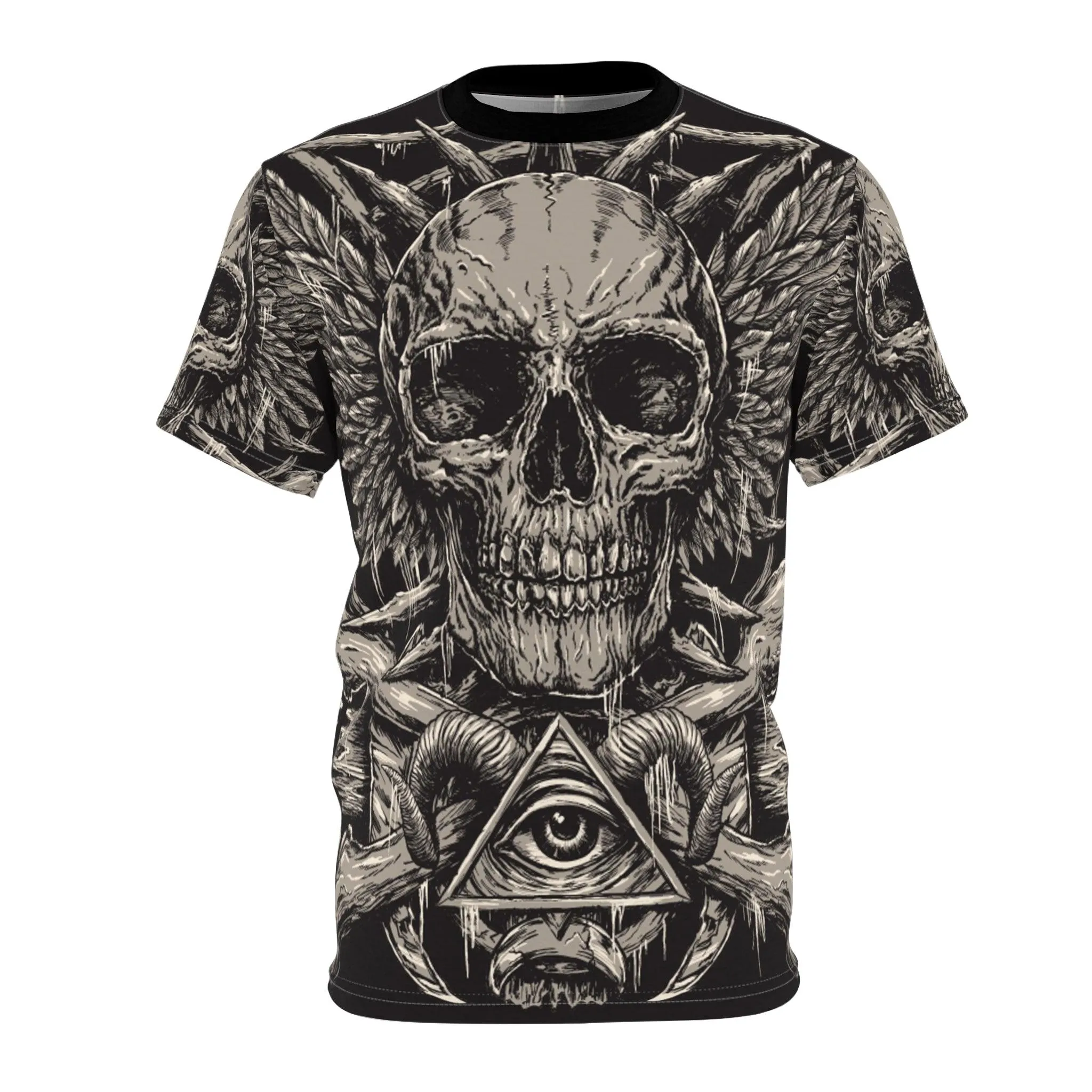 Gothic Skull Unisex Cut & Sew Tee (AOP)