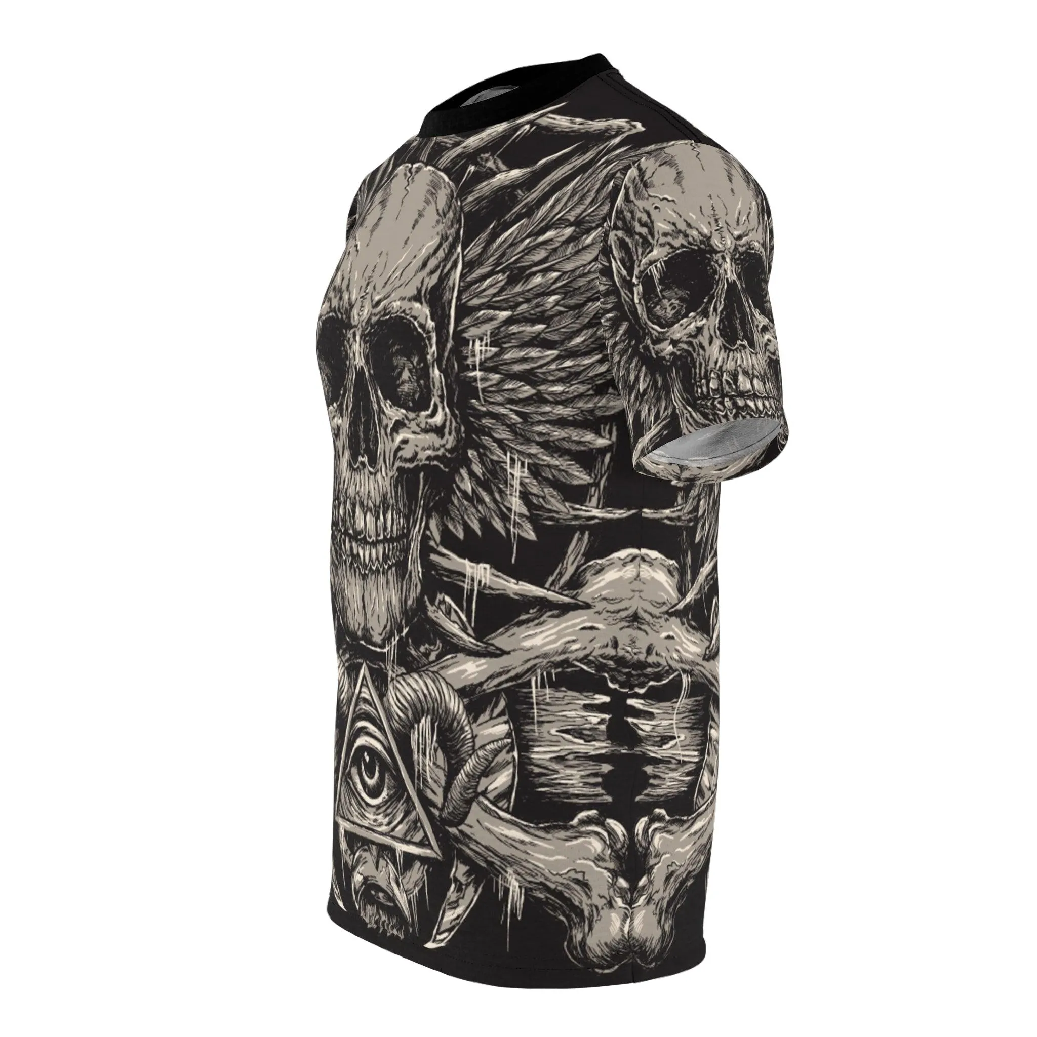 Gothic Skull Unisex Cut & Sew Tee (AOP)