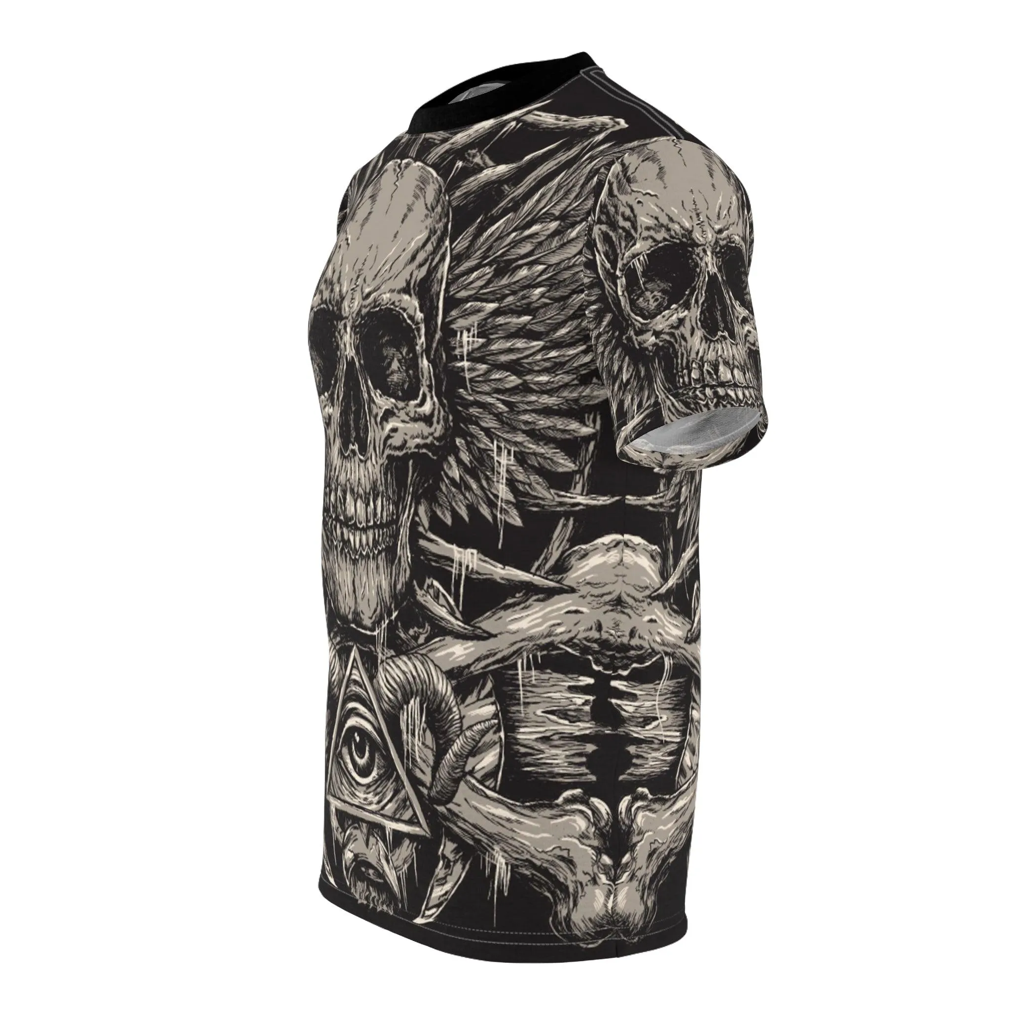 Gothic Skull Unisex Cut & Sew Tee (AOP)