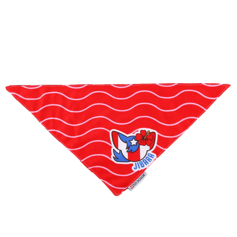 Jibara Amapola Floral Reversible Dog Bandana | Perrandeo Jibaro Pawtriotico