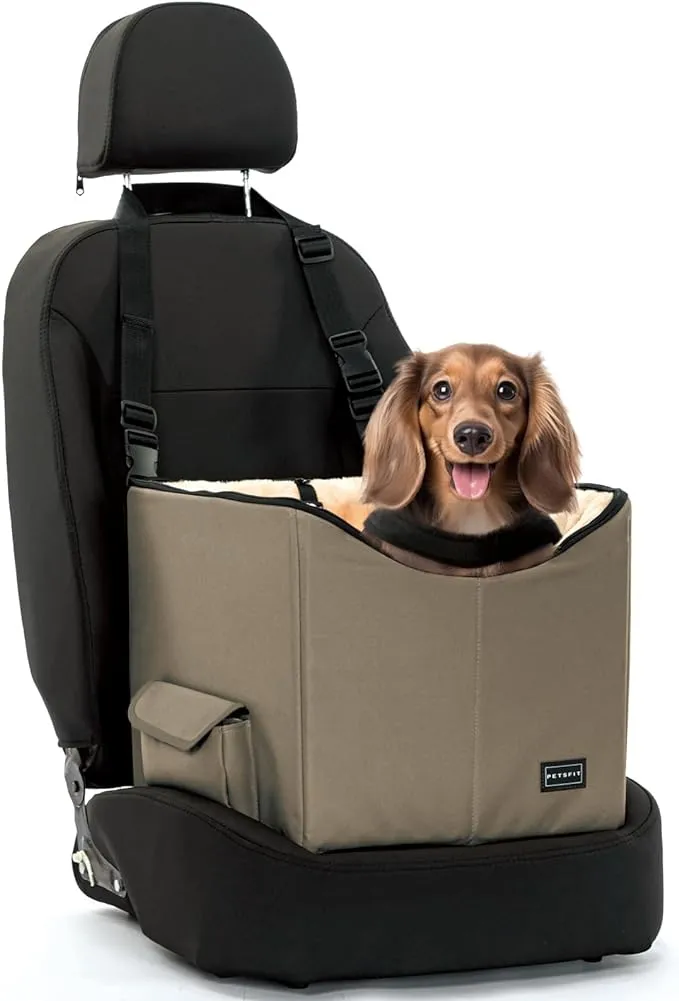 PETSFIT Dog Booster Seat For Car Pet Travel Booster Seat with Safety Belt