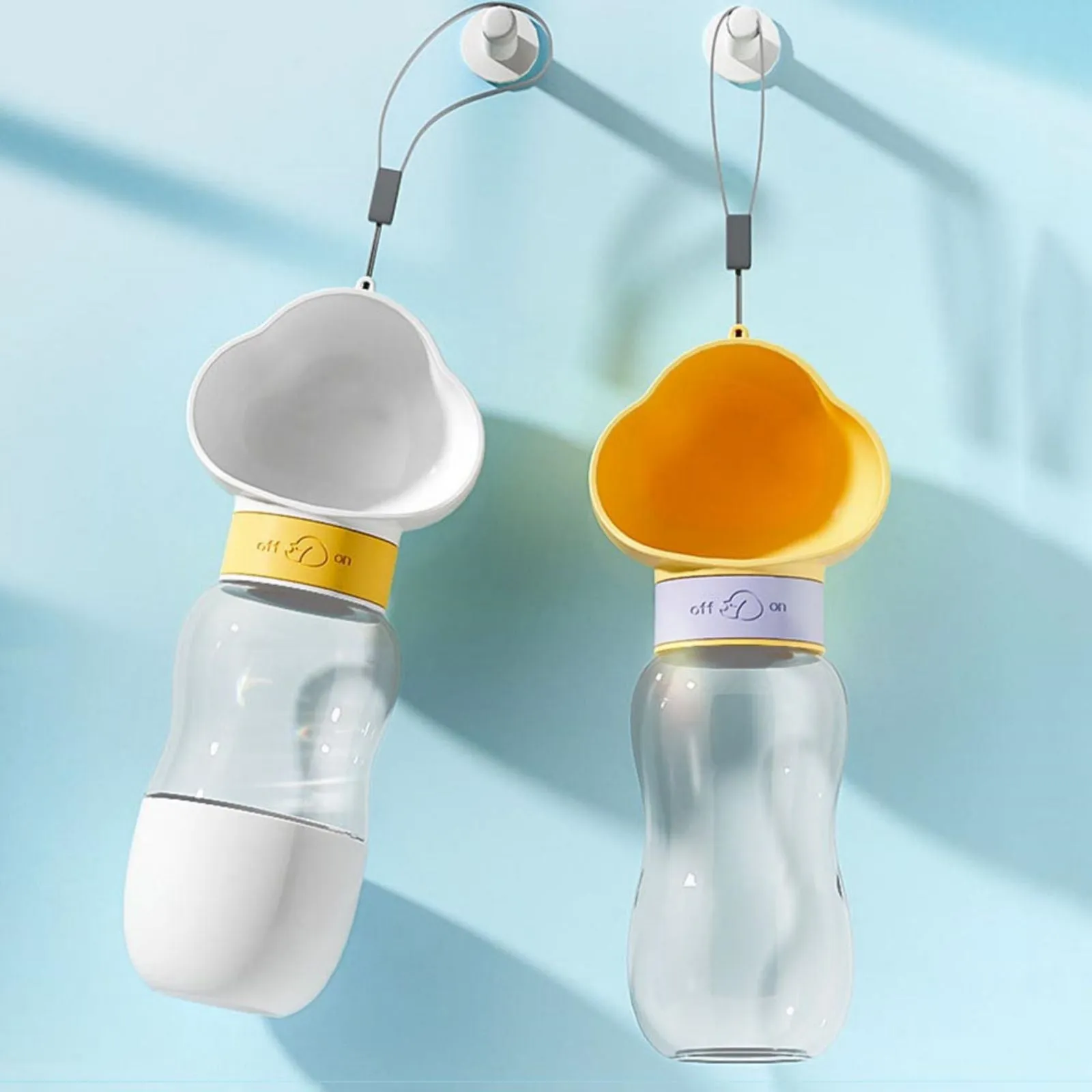 Portable Dog Water Bottle with Food Container Leak Proof Dog Travel Water Dispenser for Walking, Hiking and Travel