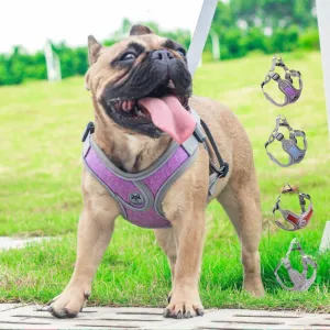 PupLuxe Reflective Frenchie Harness Adjustable Pet Vest