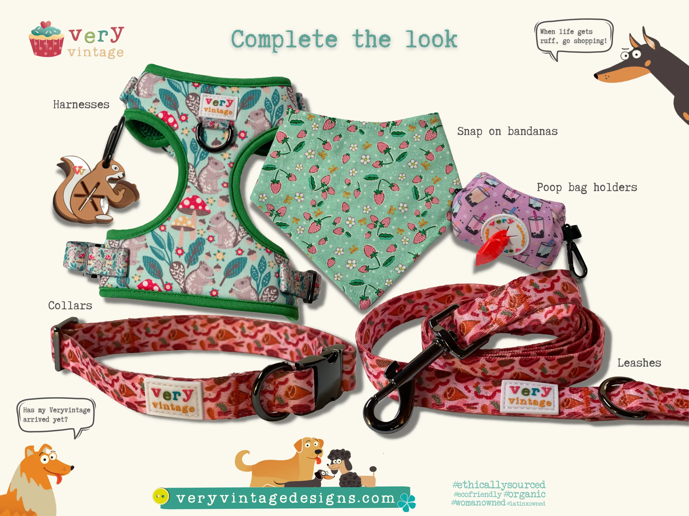 Puppachino - Adjustable H Style Dog Harness - Heavy Duty Metal Hardware