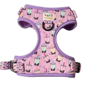 Purple Boba Milk Tea Dog Harness - Adjustable and Eco-Friendly