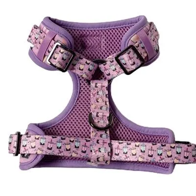 Purple Boba Milk Tea Dog Harness - Adjustable and Eco-Friendly