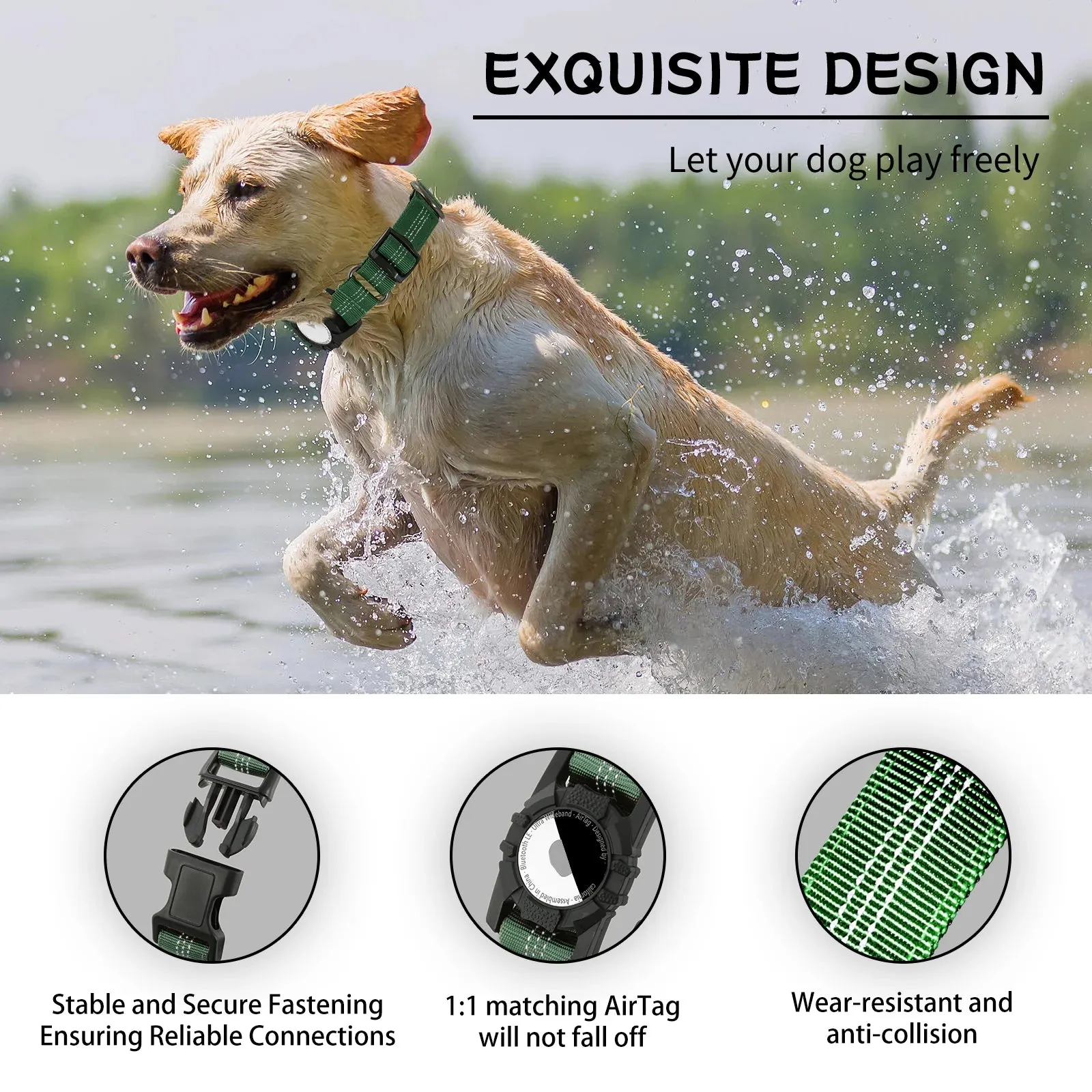 Reflective Air Tag Collar for Dogs