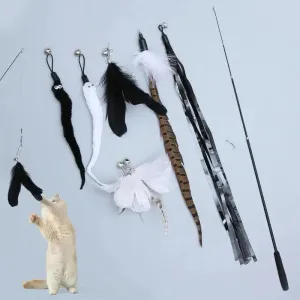 Telescopic Cat Stick Feather Set