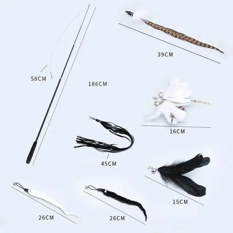 Telescopic Cat Stick Feather Set
