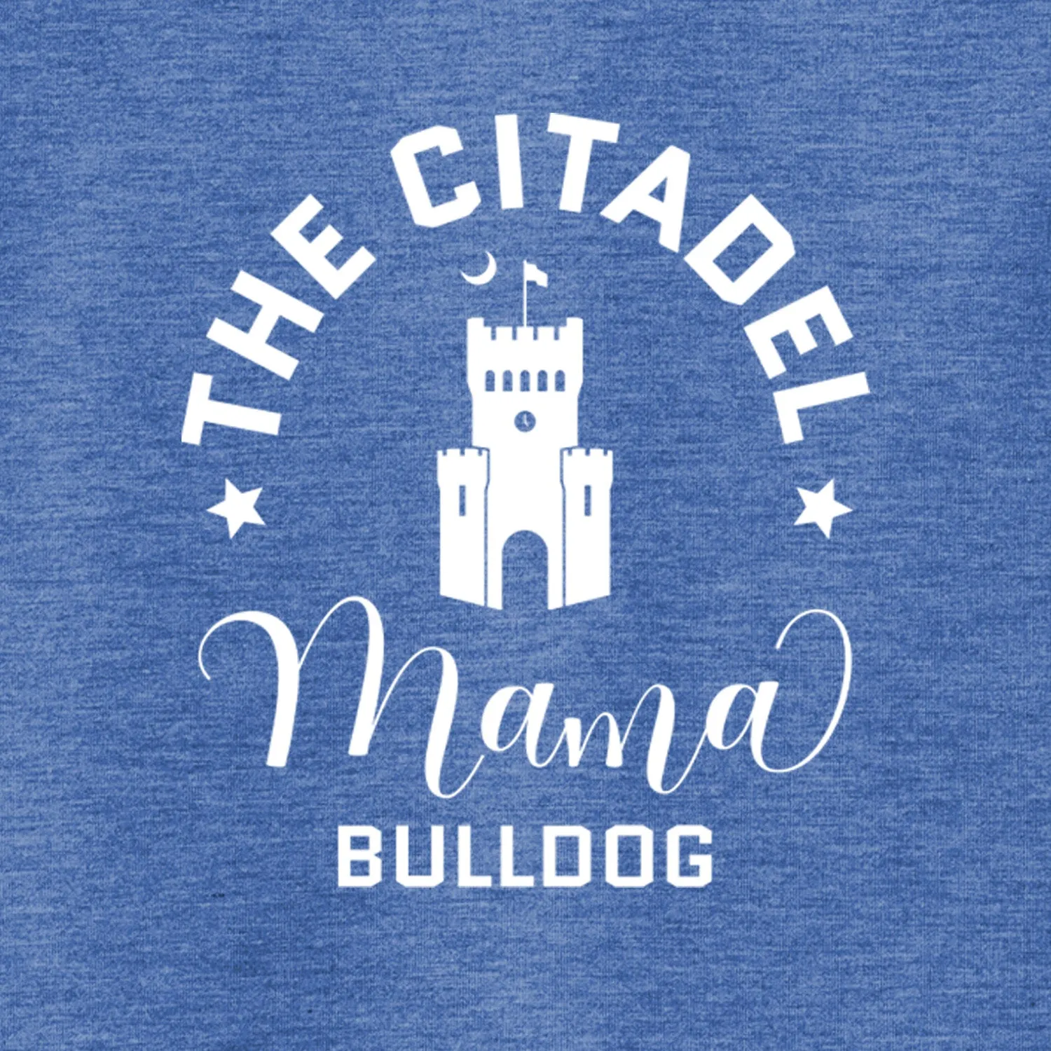 The Citadel, Mama Bulldog Barracks Ladies Long Sleeve Tri-Blend Wicking Scoop Neck Raglan Tee Shirt