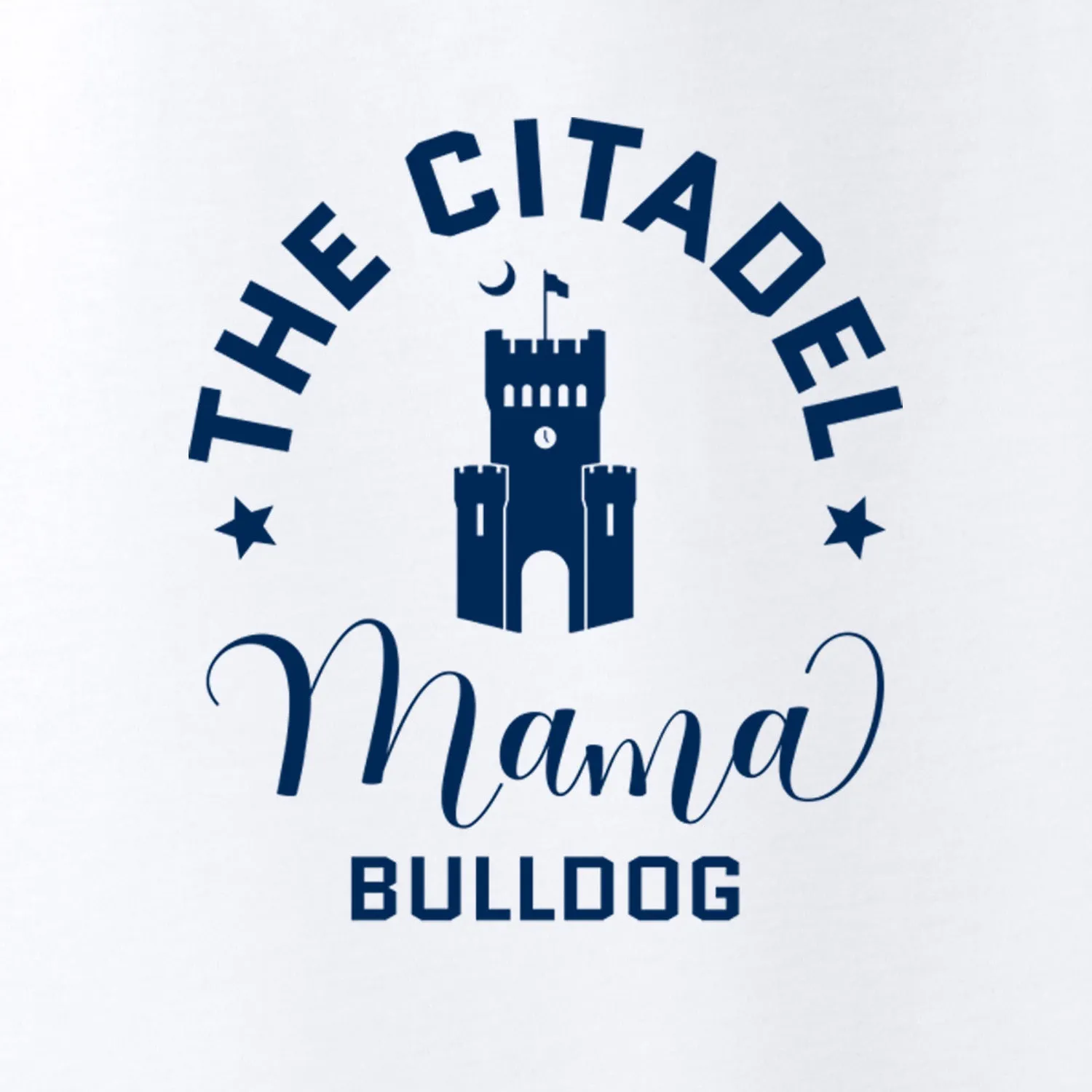 The Citadel, Mama Bulldog Barracks Ladies Long Sleeve Tri-Blend Wicking Scoop Neck Raglan Tee Shirt