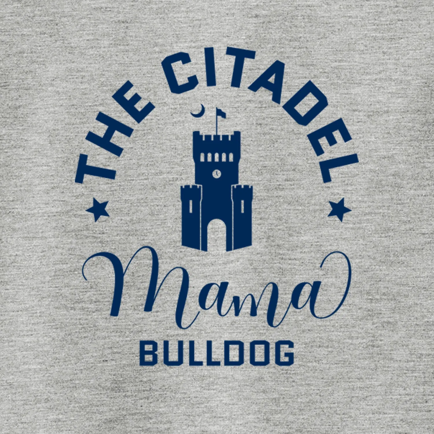 The Citadel, Mama Bulldog Barracks Ladies Long Sleeve Tri-Blend Wicking Scoop Neck Raglan Tee Shirt