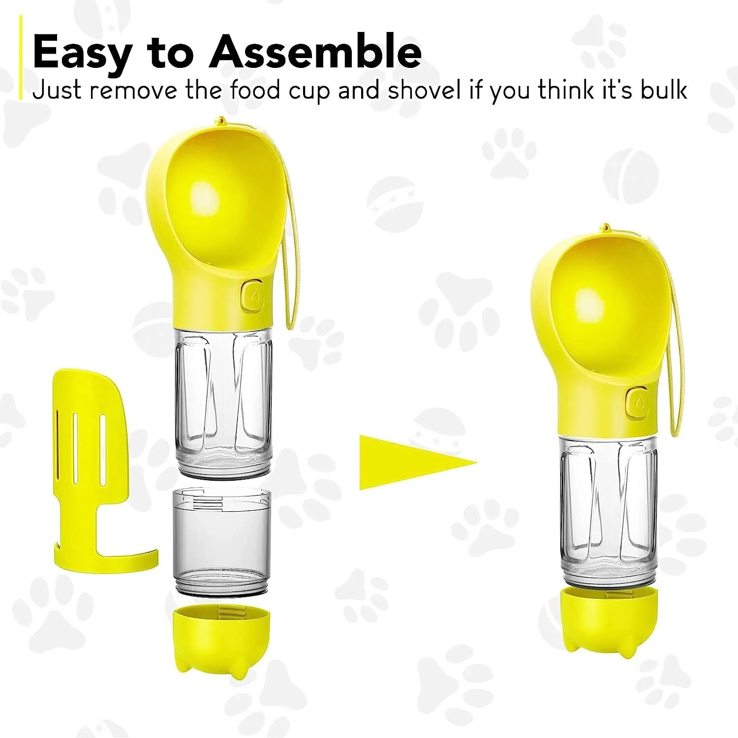 TravelPaws Yellow: Leak-Proof Water Dispenser & Feeder | Lightweight & Stylish | Perfect for Dogs, Cats, and More! 🐾💧