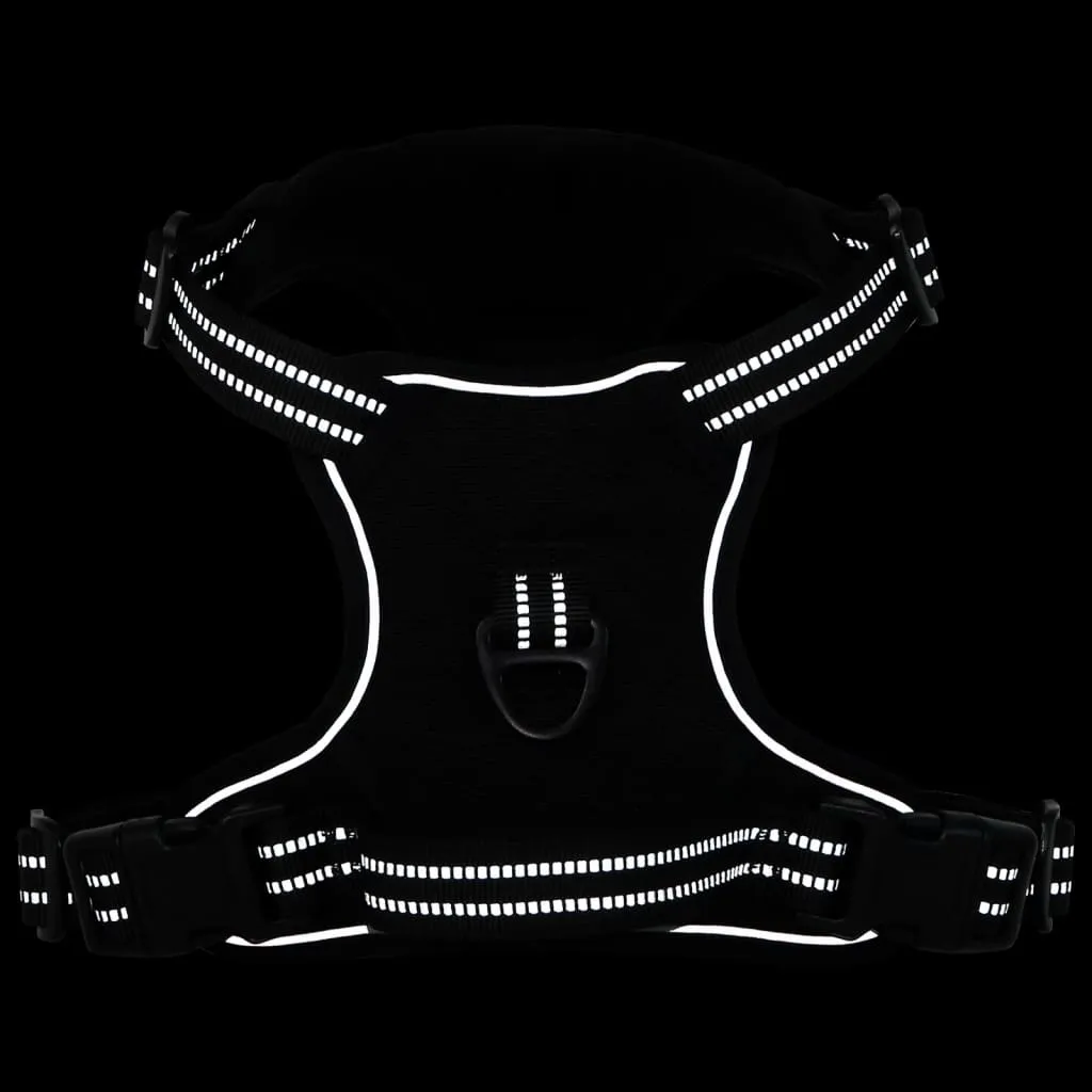 vidaXL Dog Harness with Lead & Collar Adjustable Black L