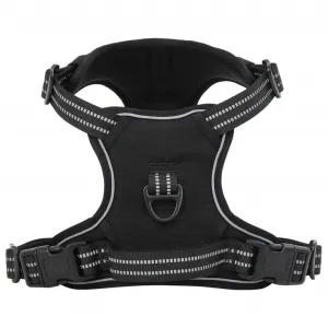 vidaXL Dog Harness with Lead & Collar Adjustable Black L