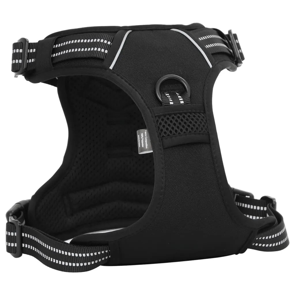 vidaXL Dog Harness with Lead & Collar Adjustable Black L