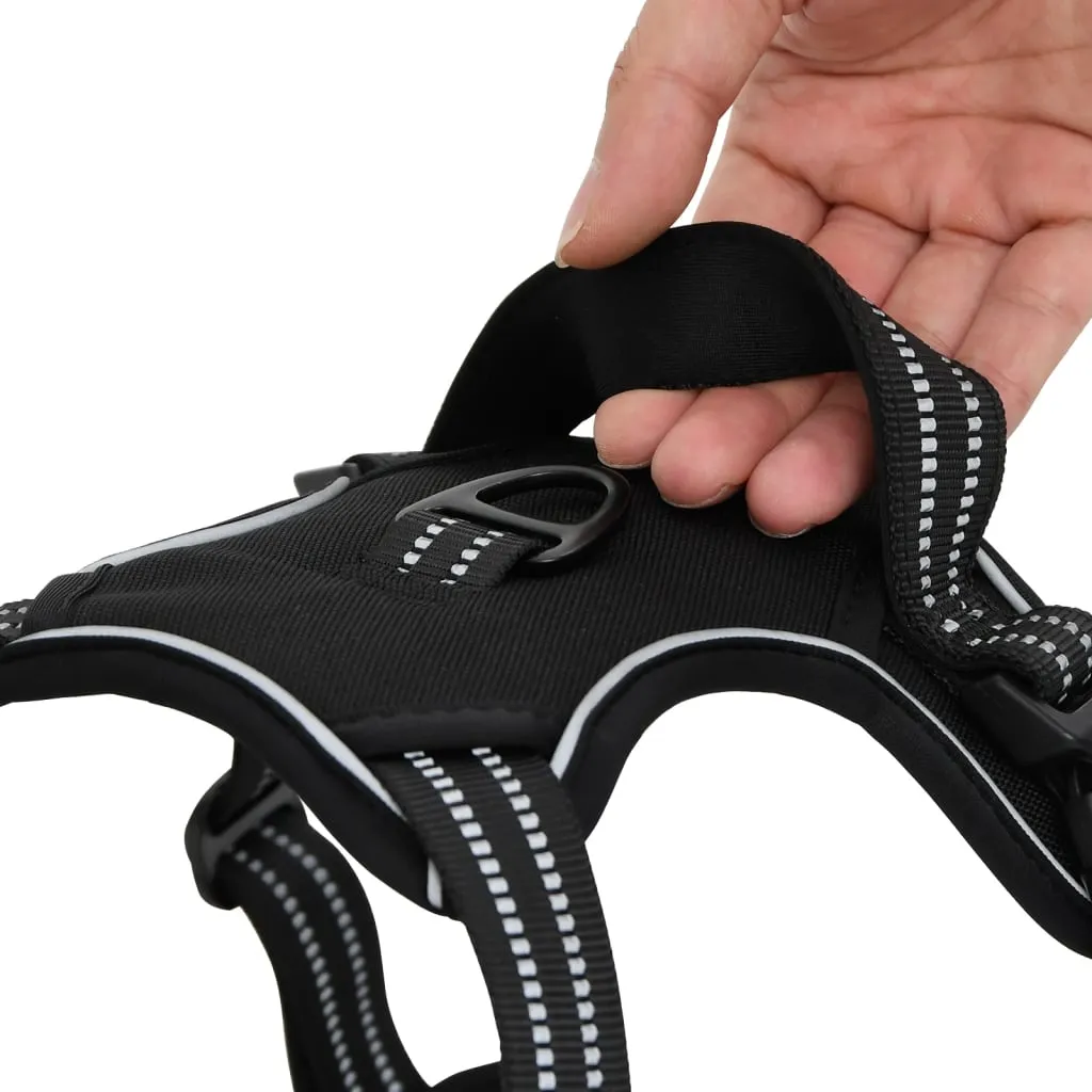 vidaXL Dog Harness with Reflective Stripes Adjustable Black L