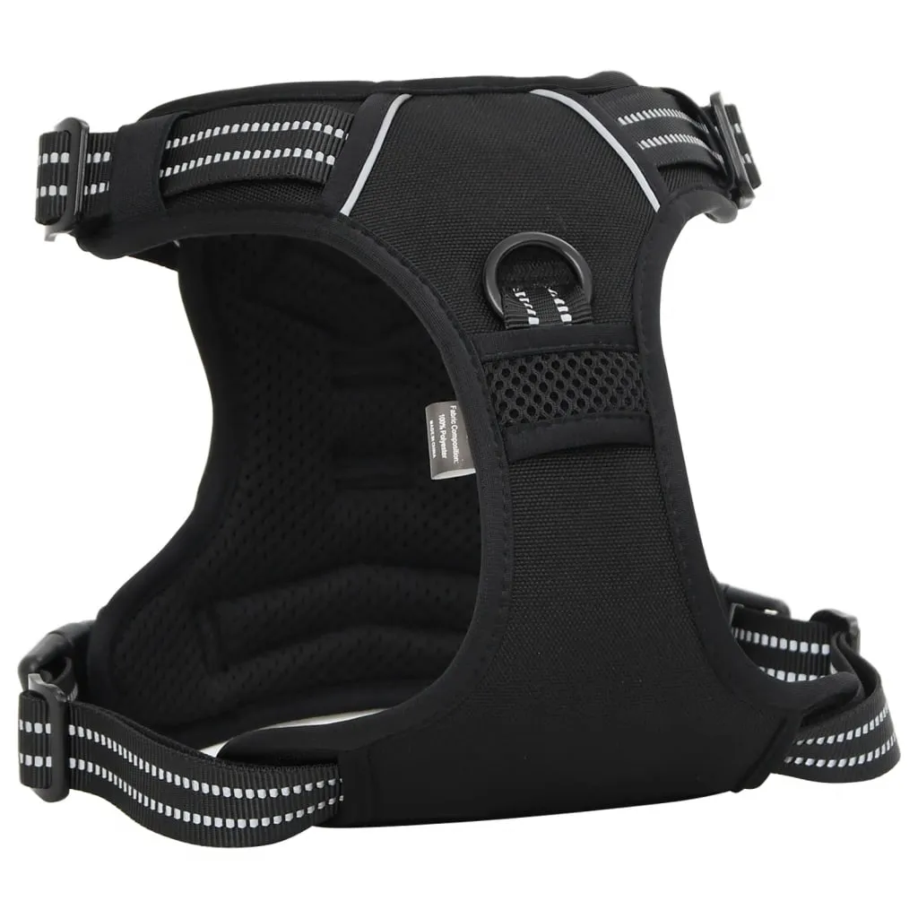 vidaXL Dog Harness with Reflective Stripes Adjustable Black L