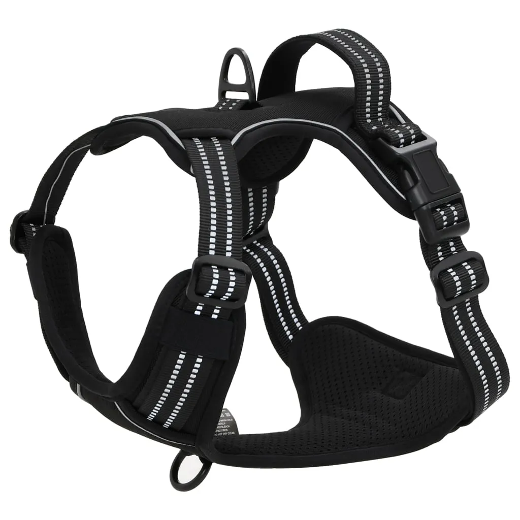 vidaXL Dog Harness with Reflective Stripes Adjustable Black L