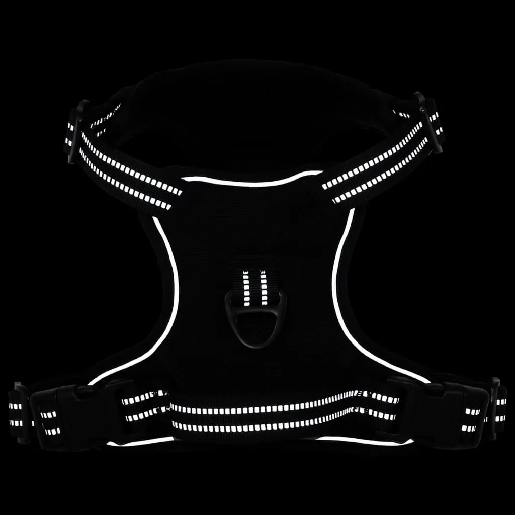 vidaXL Dog Harness with Reflective Stripes Adjustable Black L